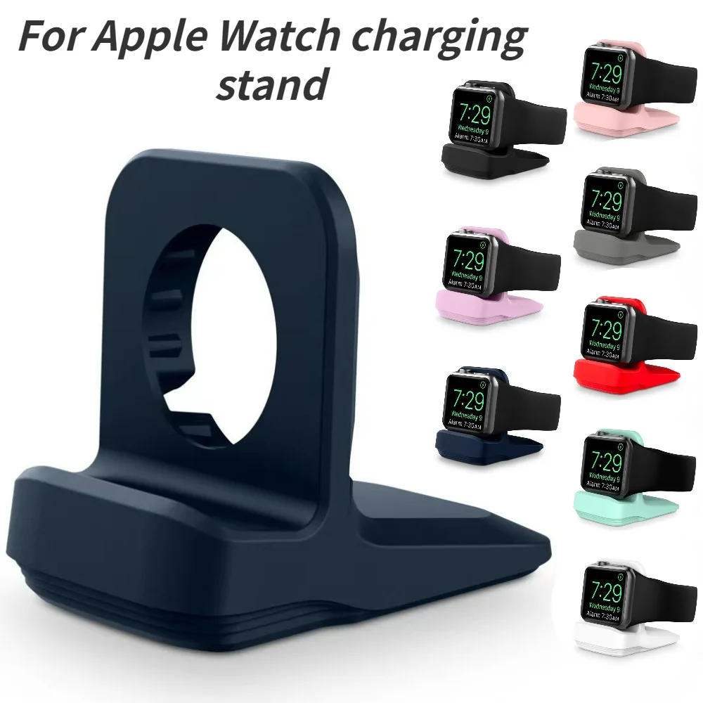 

Silicone Charging Stand for Apple Watch Series 9 8 7 6 5 4 3 SE 2 Watch Charging Seat for iWatch 45mm 41mm 44mm 40mm 42mm 38mm