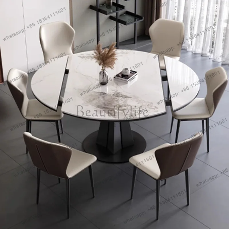 Round Folding Dining Table Center Modern Chairs Living Room Dining Table Designer Space Saving Mesas De Jantar Kitchen Furniture