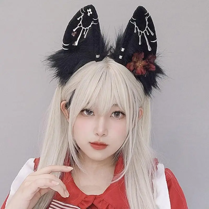 270D Accessori per capelli per i copricapo unici per l'orecchio del per amanti degli anime e riunioni a tema