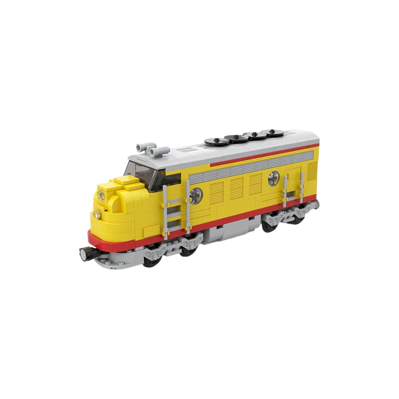 MOC DDA40X Diesel Locomotive Train Building Blocks Giant Heavy Freight Yellow American Engine Bricks Toy for Adult Gift