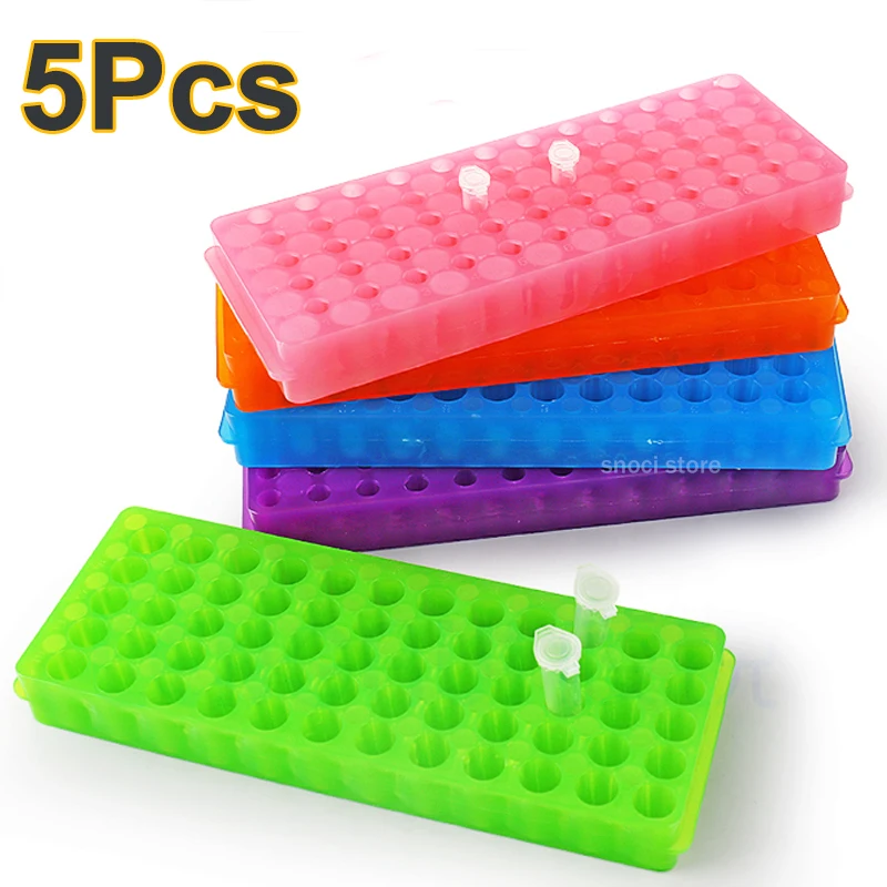 

Tube Rack Double Panel 60 Positions，multifunction PCR tube rack for 0.2/0.5/1.5/1.8/2.0ml Microcentrifuge Tubes, Plastic，5pcs