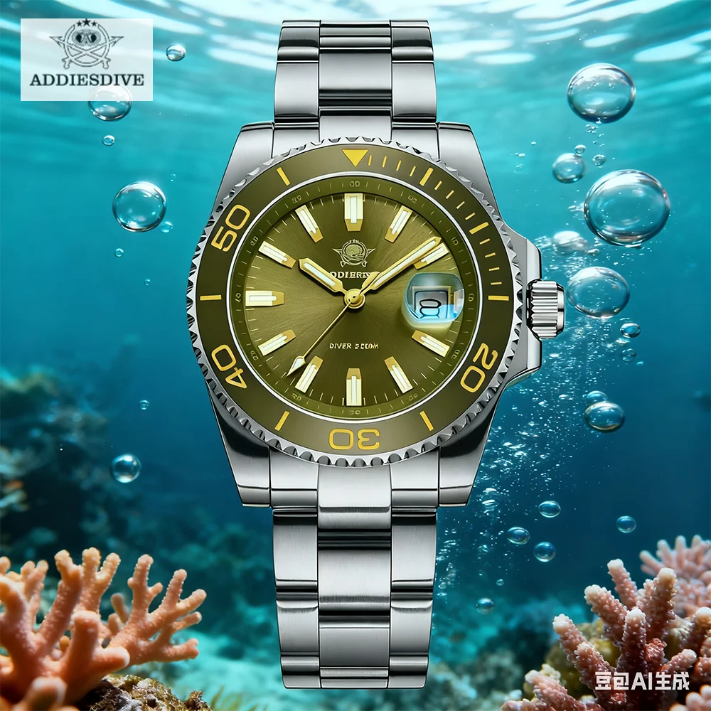 

Addiesdive Новые часы AD2510 для мужчин Япония 2115 Кварцевые часы Светящиеся 41 мм 200 Водонепроницаемые часы для дайвинга Bgw9 Деловые наручные часы