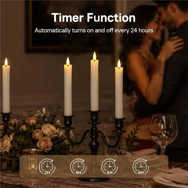 【THANKSGIVING DAY】Rechargeable LED Taper Candles With Remote Timer