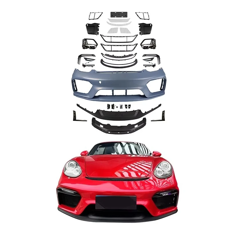 Popular987 2006-2012 Upgraded  Front Bumper Body Kit PP Material Car Grille Suitable for Porsche Boxster Cayman