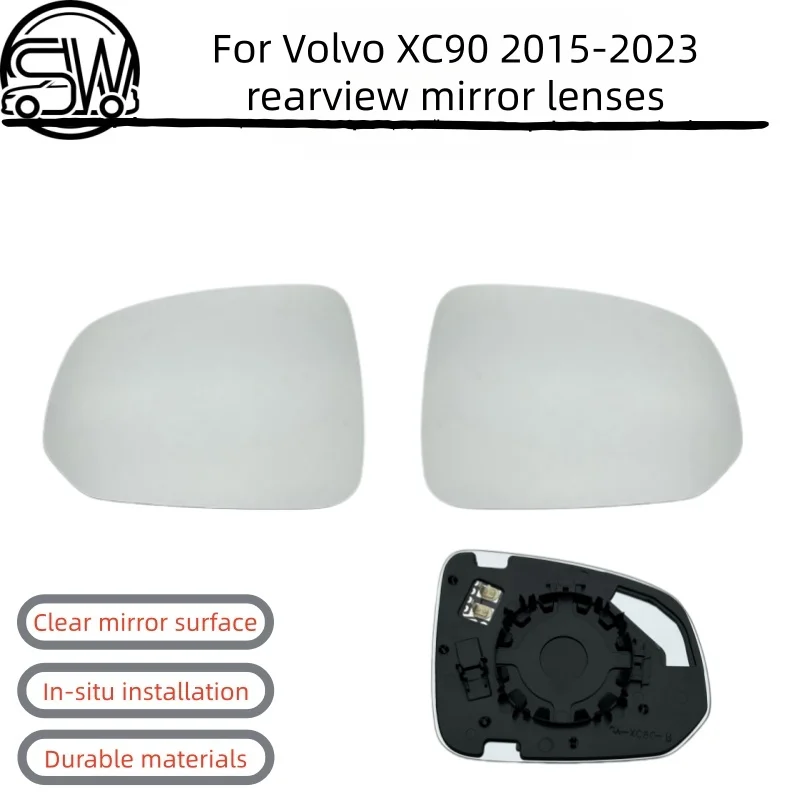 

For Volvo XC90 2015 2016 2017 2018 2019 2020 2021 2022 2023 Heated transparent rearview mirror glass lens blind spot