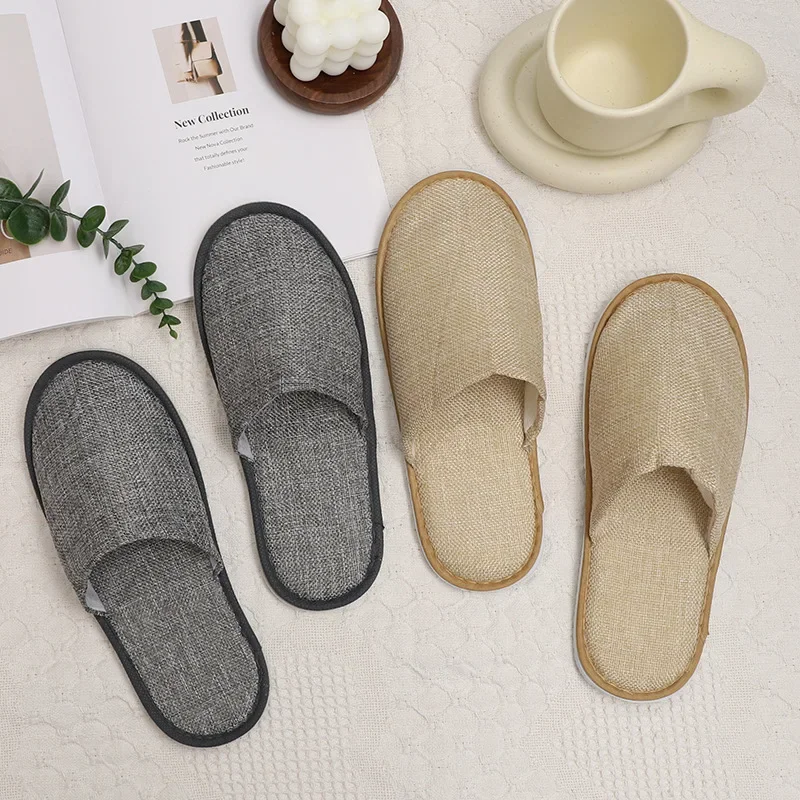 1Pair Disposable Slippers Hotel Travel Slipper Party Home Guest Slippers Women Solid Color Soft Unisex Hospitality Slippers