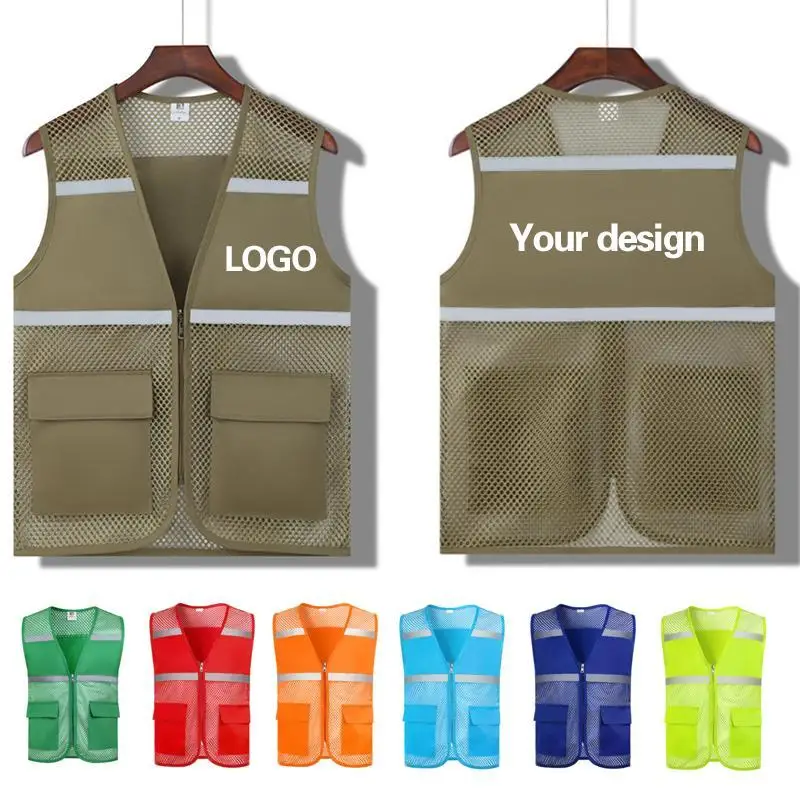 Men's Sleeveless Workwear Vest Personalized Customization Printed Logo Public Welfare Activity Grid Group Advertising Campaign