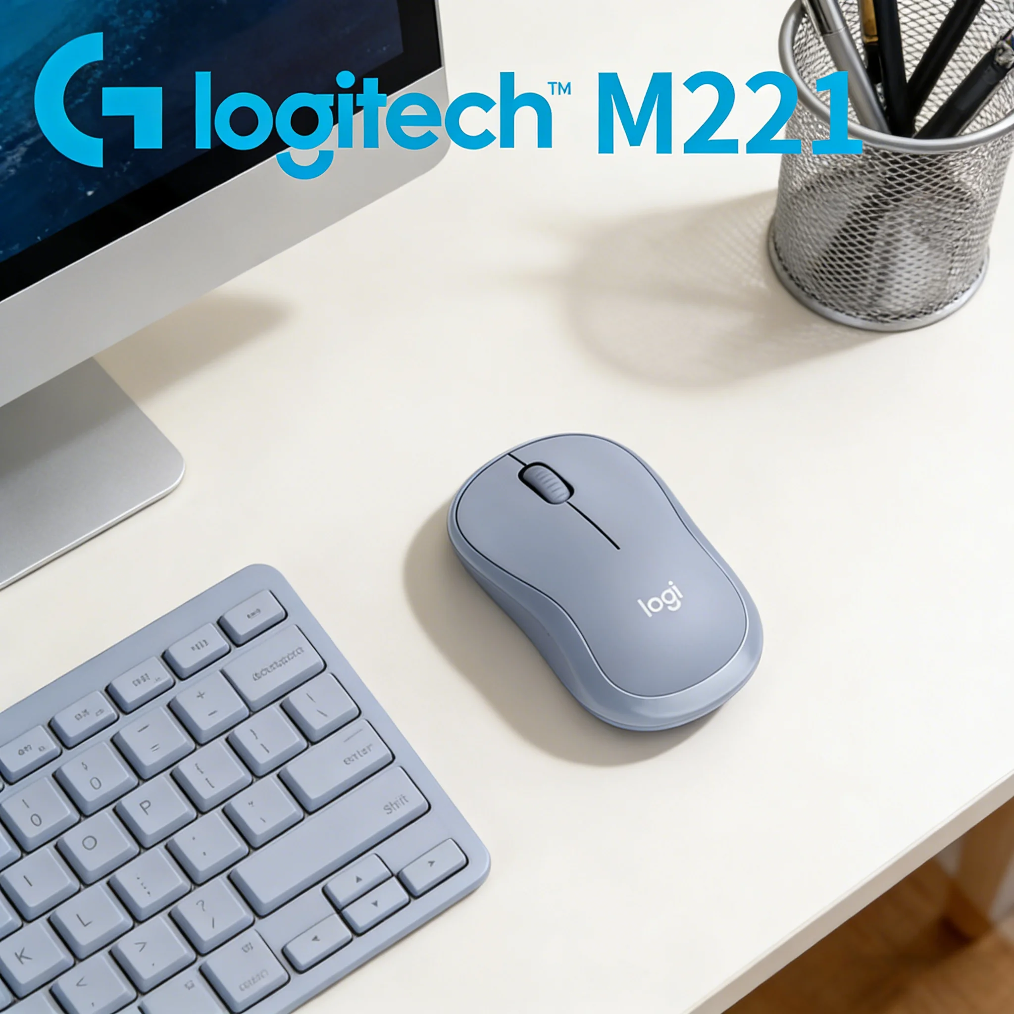 

Logitech M221 Silent Wireless Mouse 90% Noise Reduction 2.4G 1000DPI for PC Laptop Office Home Library Use