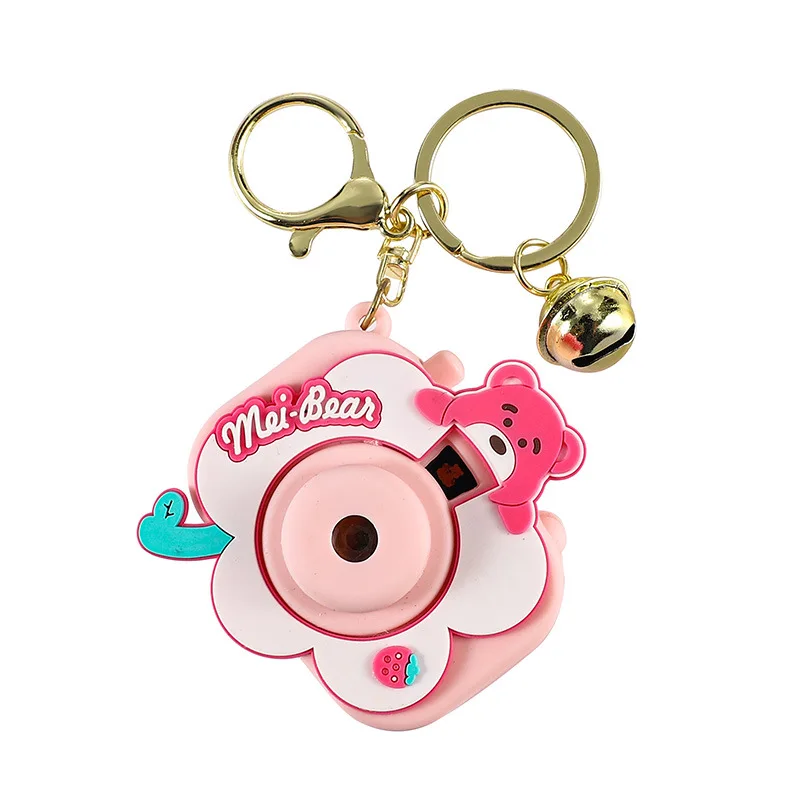 Minso  Projection camera, illuminated keychain, couple bag, pendant, cartoon creative key chain pendant