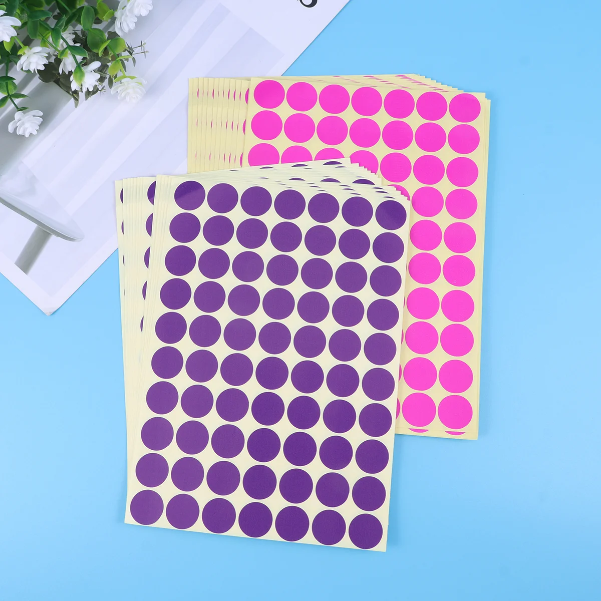 30 ورقة ملصقات دائرية ملونة متعددة الاستخدامات لتسعير المكالمات الاهتمام إلى المستندات 19 ملم أرجواني وردي #2