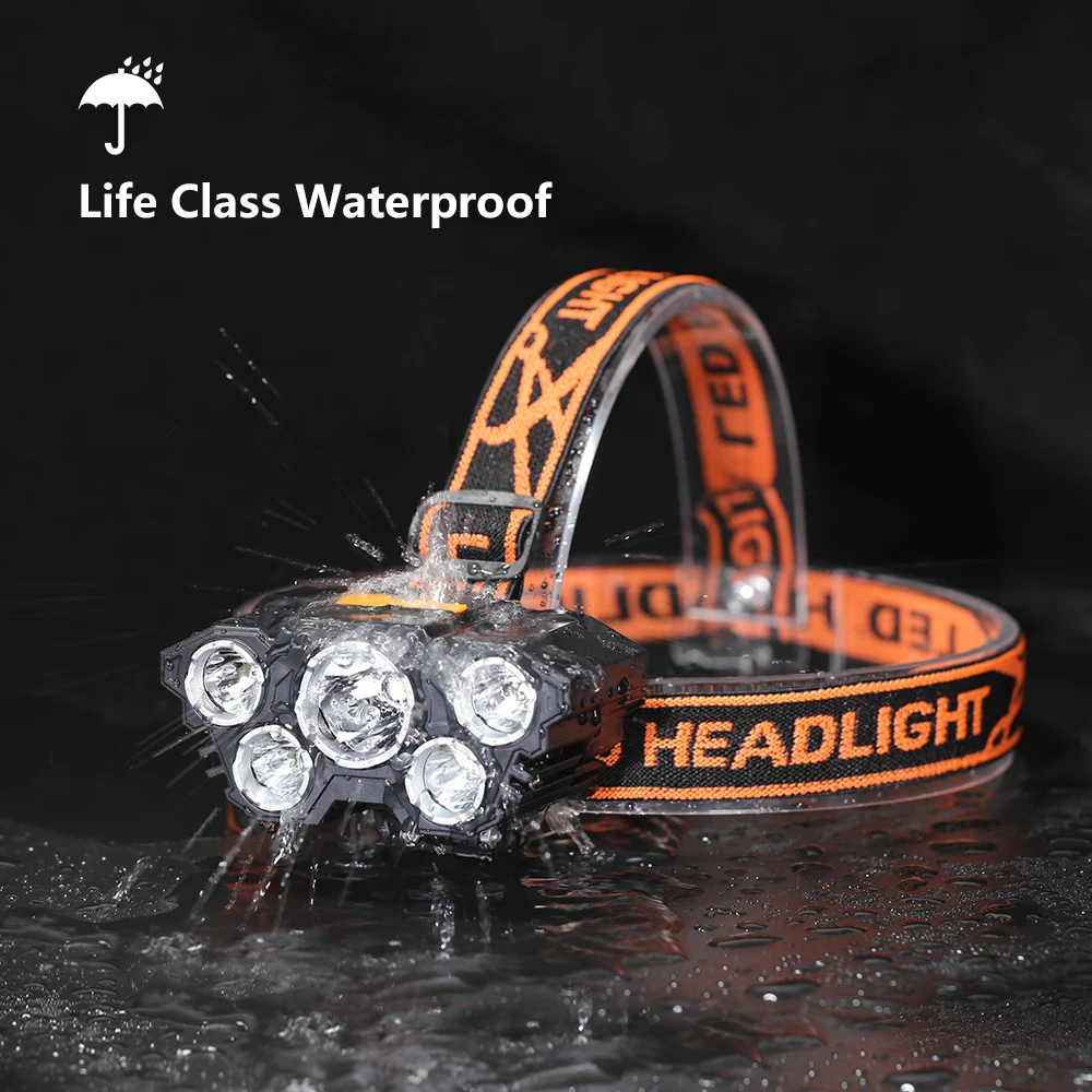 

Waterproof Outdoor Working Headlamp 180° Azimth Free Adjustment Head High Power LED Flashlight Modern Outdoor Lighting Working