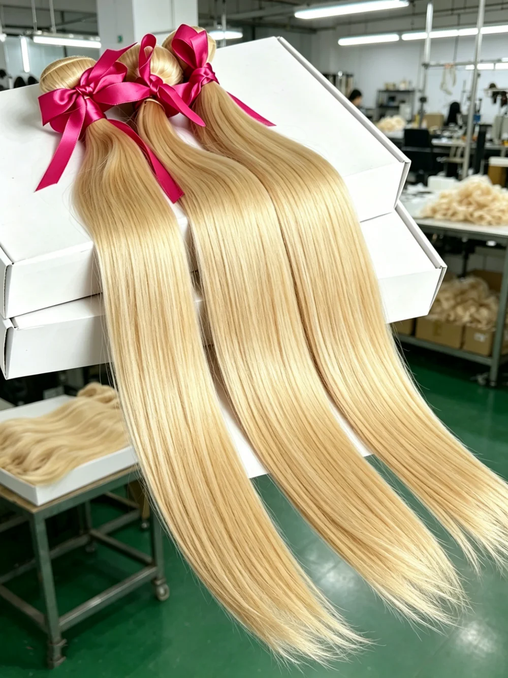 613ブロンド人毛束ストレート人毛束未加工ブロンドカラー1-3-4束ヘアエクステンション女性用ウィーブ