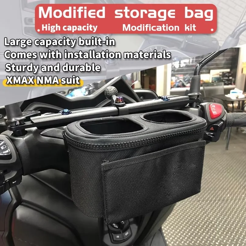 Motorcycle Handlebar Drinking Water Bottle Cage Cup Holder Scooter Cupmounts Storage Bag For Yamaha NMAX XMAX TMAX 300 250 155