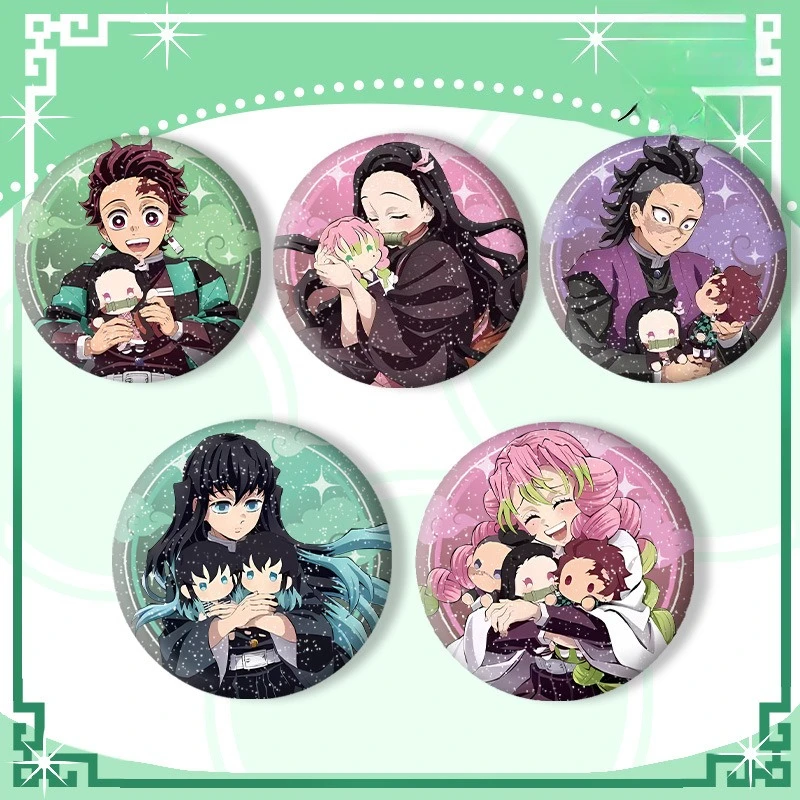 

Набор из 5 значков-брошей с персонажами аниме «Истребители демонов», коллекционный сувенир, подарок для любителей аниме, 58 мм