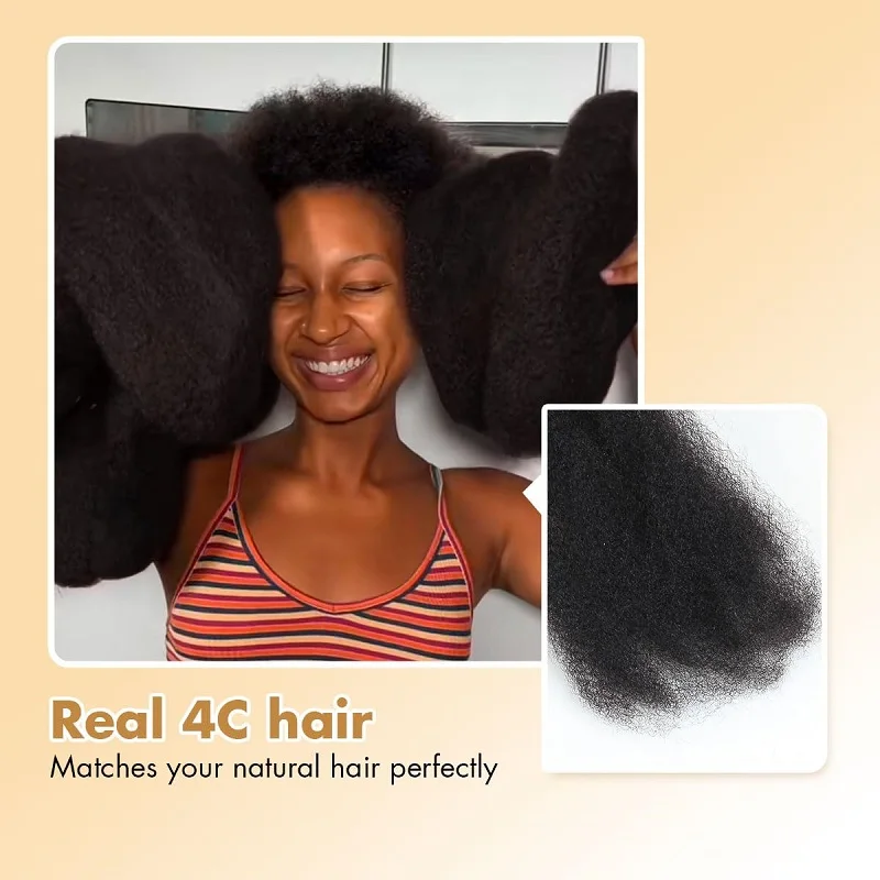 Bulk Hair Afro Kinky Curly 100% Human Hair Bulk For Braiding Twists Hair For Micro Locs Twist Afro Kinky Hair Extension