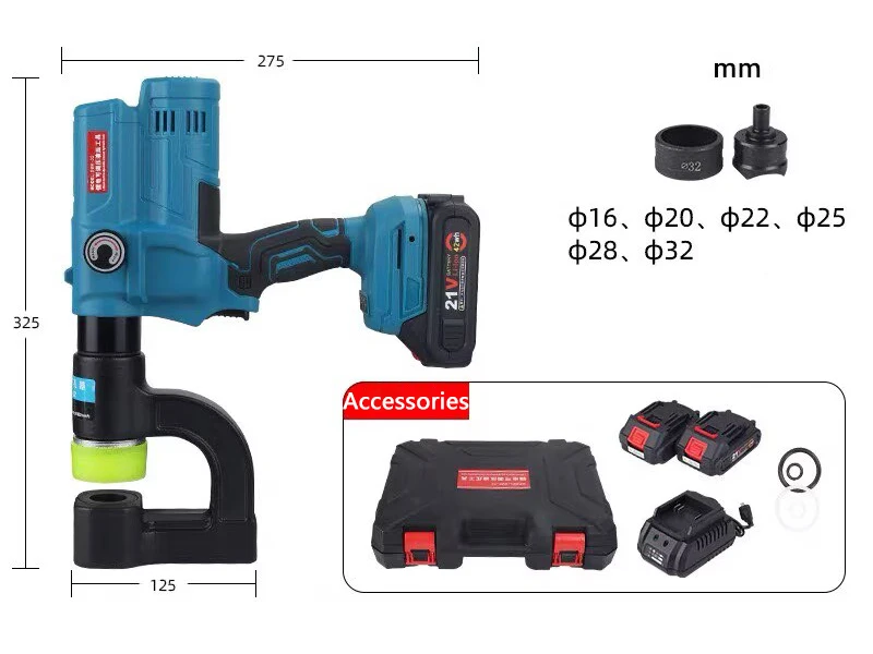 Electric Hydraulic Puncher DMK-32 Hole Punching Machine 16-32mm Hole Opener Steel Iron Metal Sheet Drill Machine Digital Display