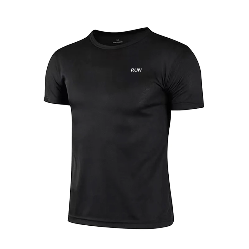 Men's Quick Dry Short Sleeve Gym Running Moisture Wicking Round Neck T-Shirt Lightweight Training Exercise Gym Sport Shirt Tops