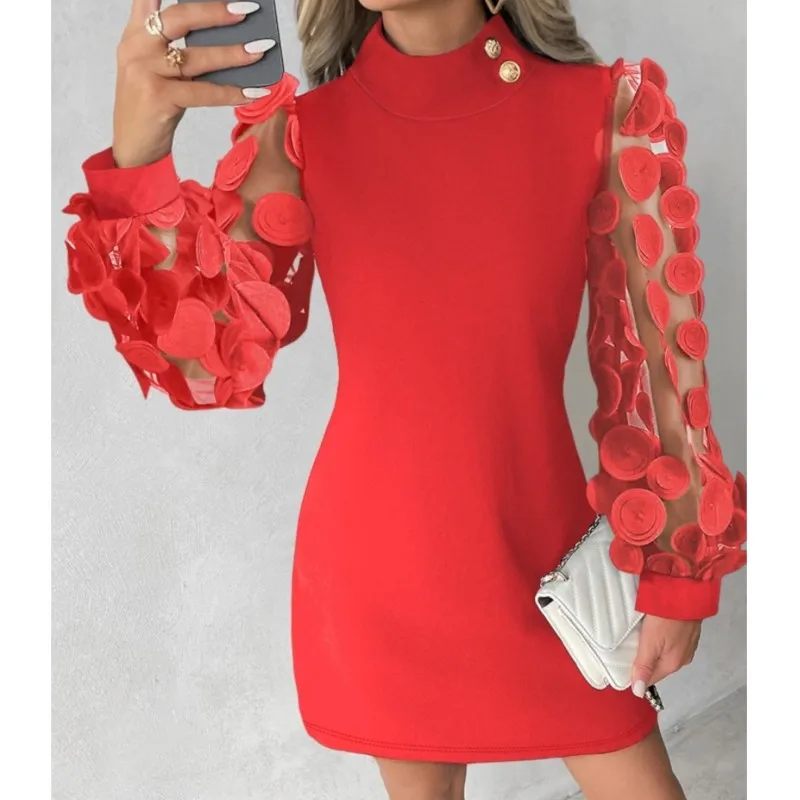 Elegant Floral Pleated H shaped Midi Dress Female V Neck Puff Sleeve Waist Ruched Button Dresses Women Autumn Dress Robe