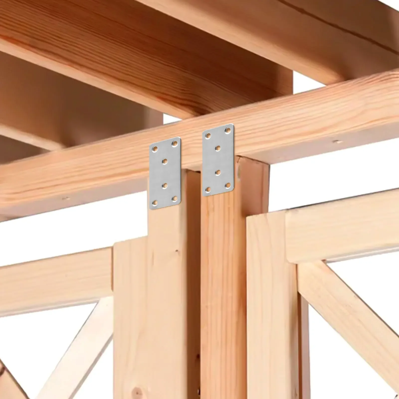 Sleek Design Set Of Ten Metal Flat Plates Made From Stainless Steel Featuring A Reliable Six Hole Installation