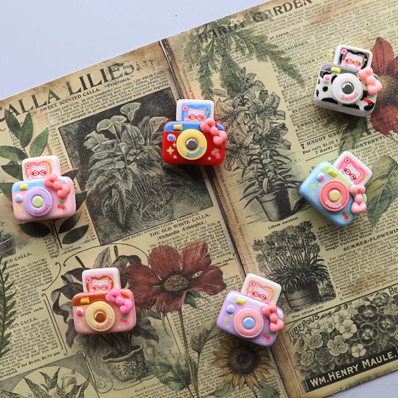 Cute Office Workstation Decoration Cat Meow Camera Magnets Bowknot Accessories Cute Strong Magnetic DIY Gift Message Post Rompt