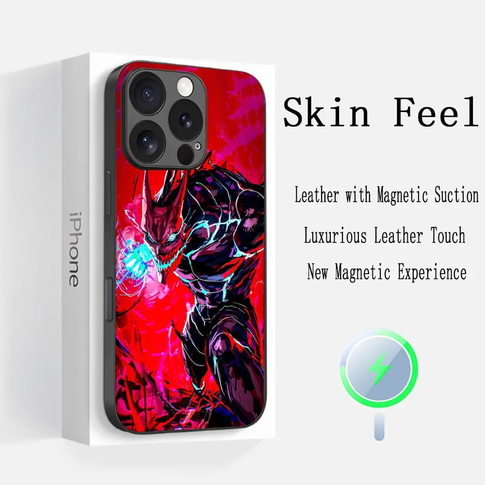 Kaiju No 8 japan hot anime Phone Case For iPhone 16 15 14 13 12 11 Plus Pro Max  High-end Luxury Magsafe Sheepskin