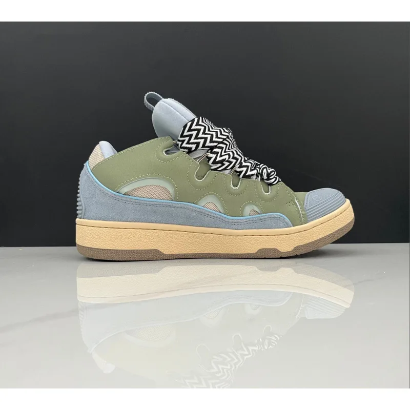 Leren sport- en vrijetijdsschoenen met veters voor heren en dames, retro boardschoenen, nieuwe papa-schoenen