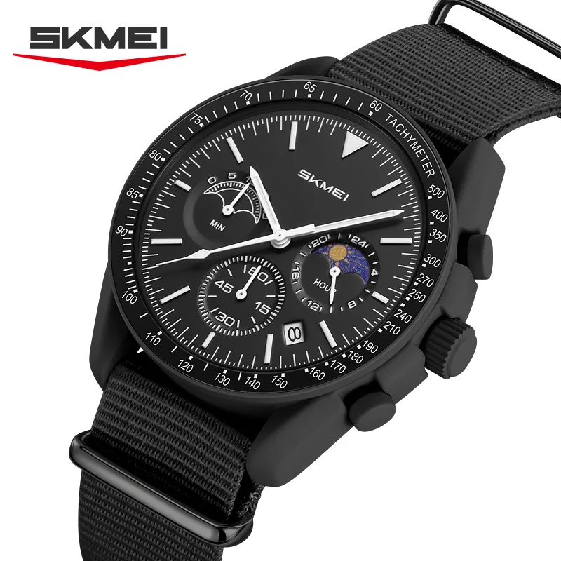 

SKMEI 9392 30M Waterproof Sport Wristwatch Fashion Nylon Strap Watch Gifts reloj mujer Quartz Chronograph Watches Men Women Date