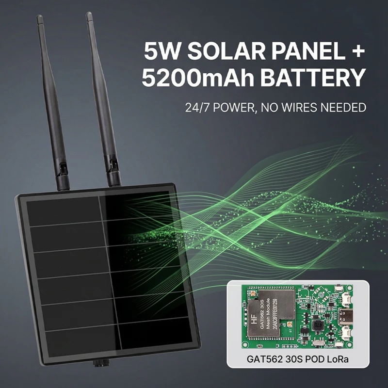 Super Sale 5W GAT562 30S LoRa Repeater Node Meshtastic Solar Power 30dBi Board LoRa Flashing Meshcore Mesh Node 868MHZ