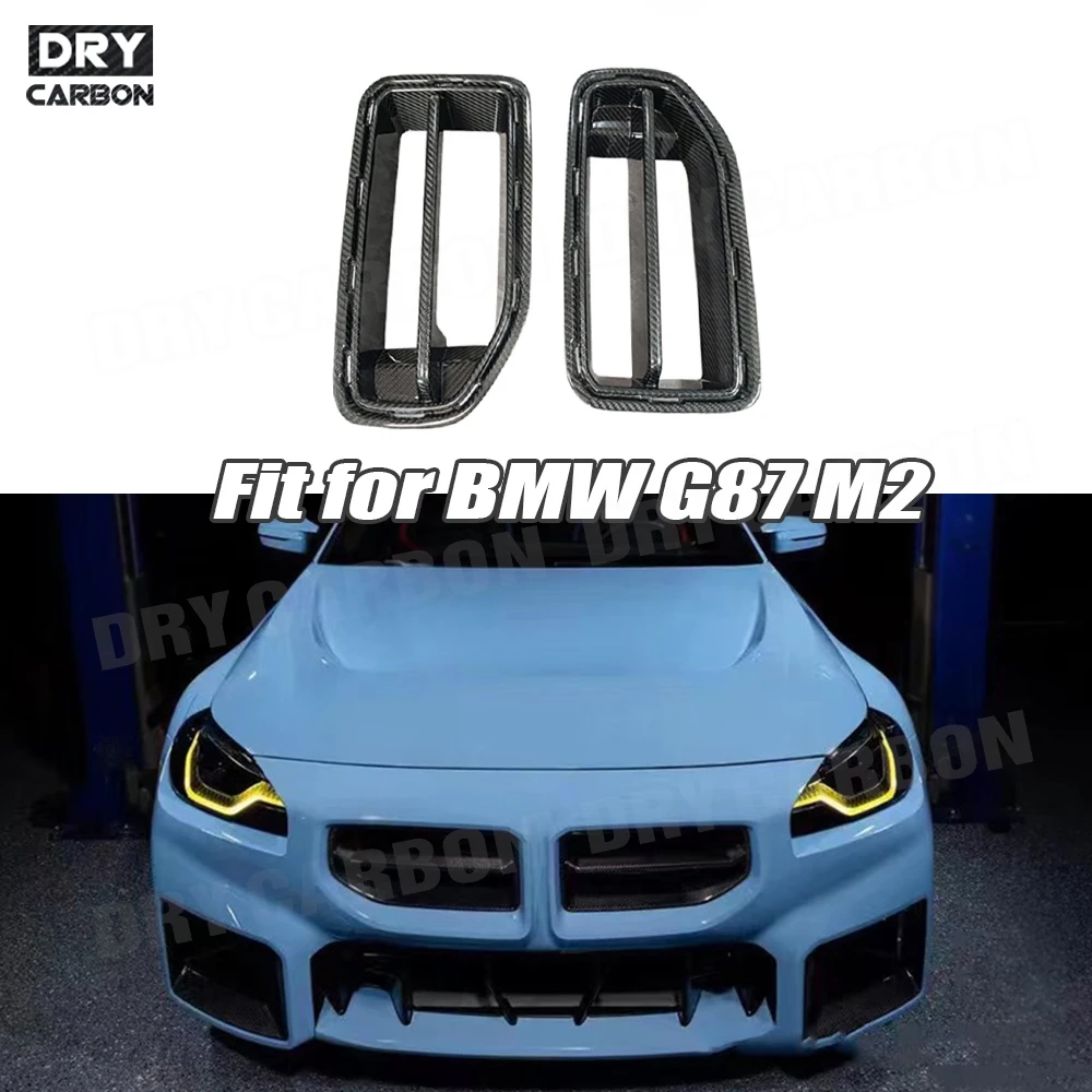 

Car Accessories For BMW M2 G87 2023+ Carbon Fiber Racing Grills Front Bumper Air Vent Cover Trim Foglamp Mesh Grill Frame