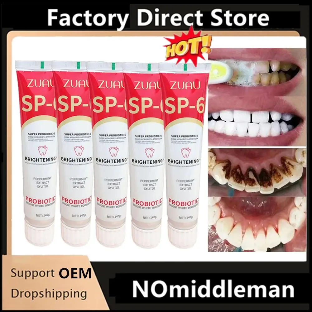 5Pcs SP-6 Probiotic Toothpaste Whiten Tooth Remove Plaque Stains Oral Hygiene Clean Fresh Breath Protect Gum Teeth Care Products