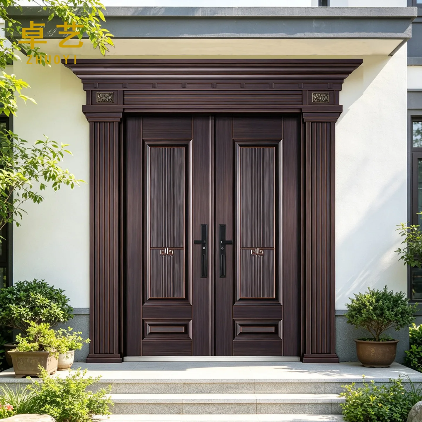 Customized villa door opposite door Rural self-built house Zinc alloy Chinese anti-theft door