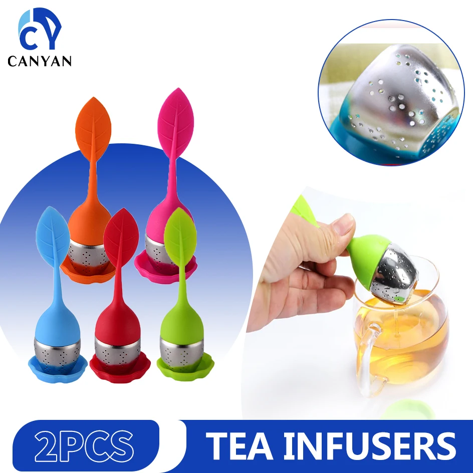 

Stainless Steel Leaf Tea Infuser Silicone Handle Cha Strainer Teaware Spice Filter Coffee Diffuser High Temperature Resistance