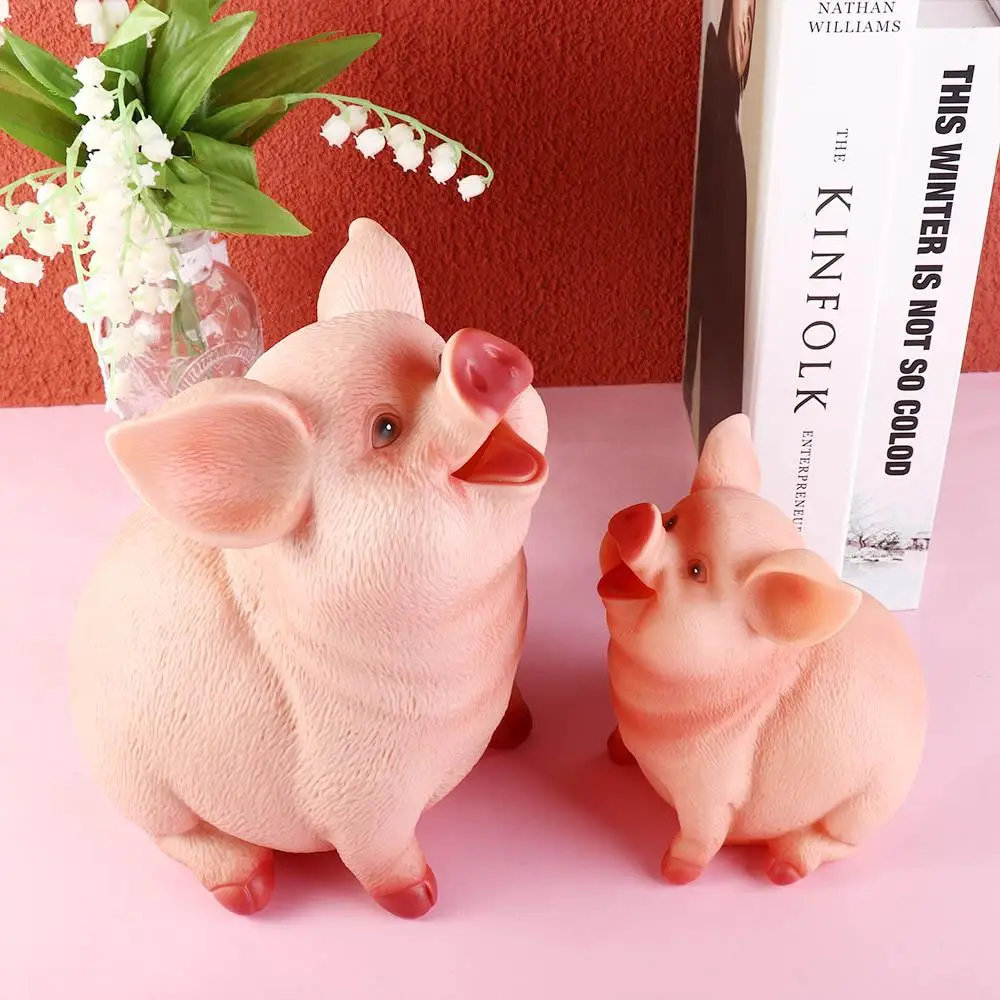 Large Resin Children Toys Home Decoration Ornament Birthday Gift Coins Storage Box Pig Statues Money Box Piggy Bank