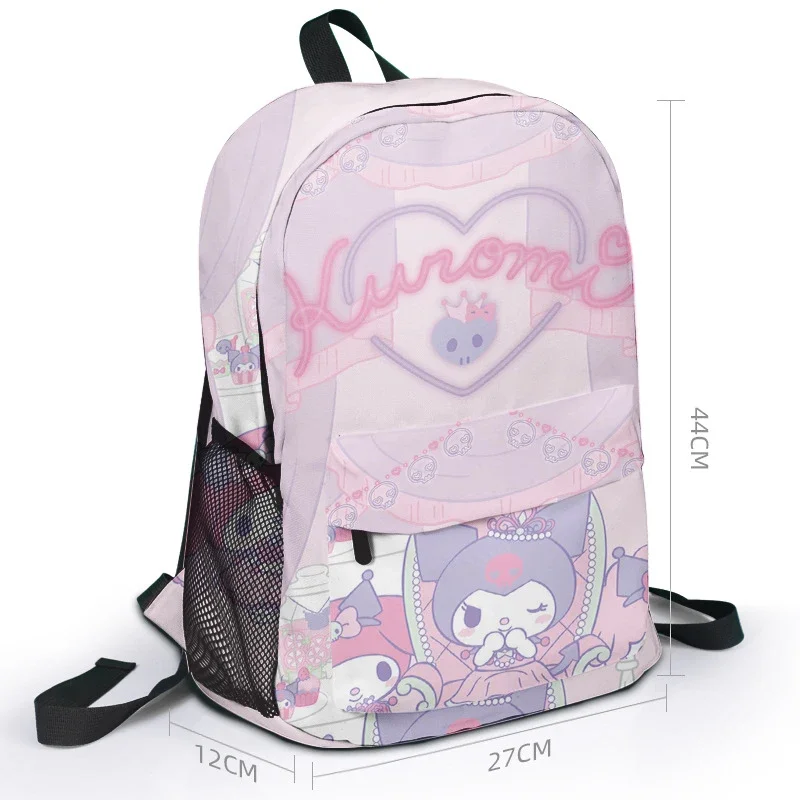 Sanrio kuromi mochila escolar olá kitty kawaii bookbag pequeno diabo animação dos desenhos animados lona ao ar livre anime mochila