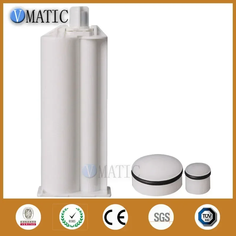 2Pcs 50cc 4:1 Ratio Mixing Cartridge for Dual Component Dispensing Gun - Compatible with Dental Impression & Industrial Fluids