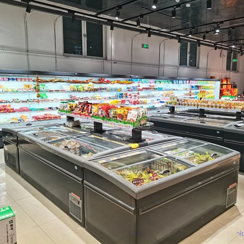 

FOODLINE Комбинированный морозильный шкаф для супермаркетов, коммерческий морозильный остров, холодильник для мороженого, оборудование для холодильных витрин