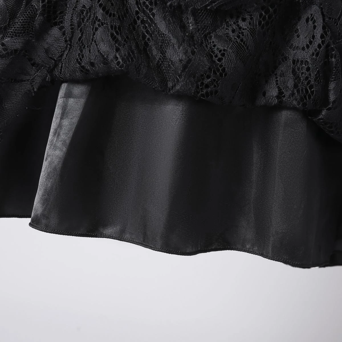Schwarzes Spitzen-Hexen-Cosplay-Kleid-Set für Mädchen mit Kürbis-Bonbontasche für Halloween, Süßes oder Saures, Karneval, Geburtstagsfeier – Detail 10