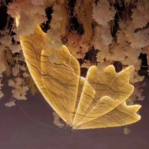 أفضل بيع بالجملة رومانسية LED تتحرك أجنحة الفراشة المضيئة دليل الطريق الخفيفة لتزيين حدث مرحلة الزفاف #3