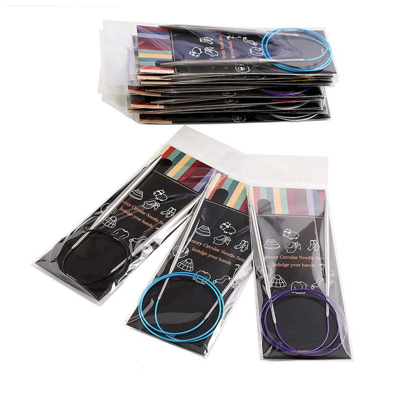 إبر حياكة من الفولاذ المقاوم للصدأ ، إبرة كروشيه بحلقة ذاتية الصنع ، إبرة سويتر ، 43 DIY ، 60 DIY ، من من من الفولاذ المقاوم للصدأ #4