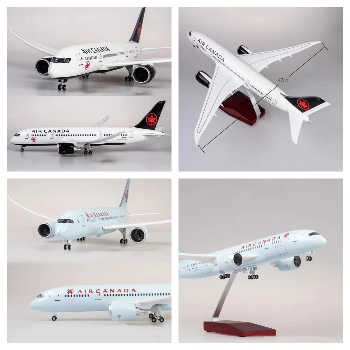 Diecast Plastic Resin 1/130 Scale 43cm 787 Model Airplane B787 Canada Airlines Model Planes With Light Model Plane Wheel Collect