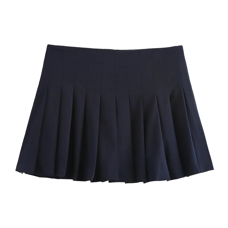 TRAF 2024 Pleated Skirt Shorts for Women Summer Boxer Shorts Women Holiday Mid Waist Skort for Women Basic Casual Women's Shorts