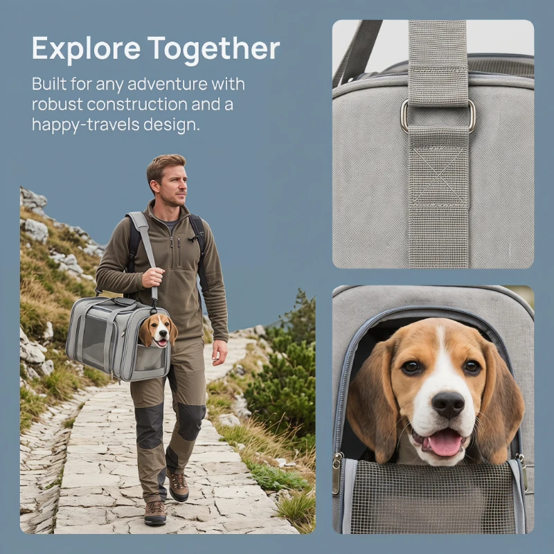 

Airline Approved Soft Side Pet Carrier Backpack Dog Cat Travel Bag for Small Dogs Cats Outgoing