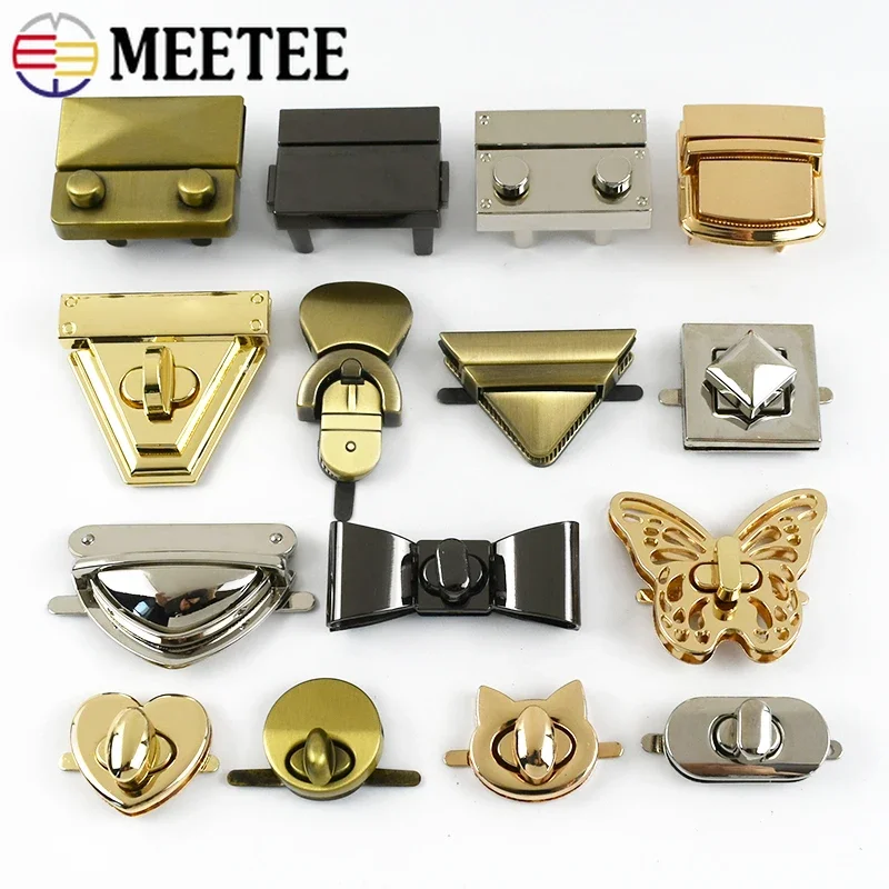 

2Pcs Metal Buckles for Bag Replacement Buckle Purse Decor Closure Clasp Twist Turn Push Locks Snap Hook DIY Hardware Accessories