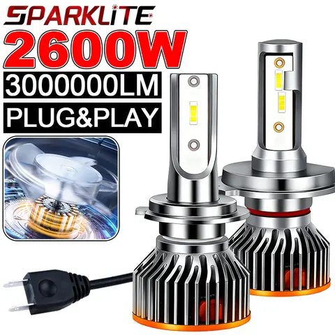 2600W H7 H1 H4 faros LED H8 H11 HB3 HB4 9005 9006 bombilla de luz antiniebla 6000K lámparas de coche de tamaño Mini Super brillante CANBus LED 12V