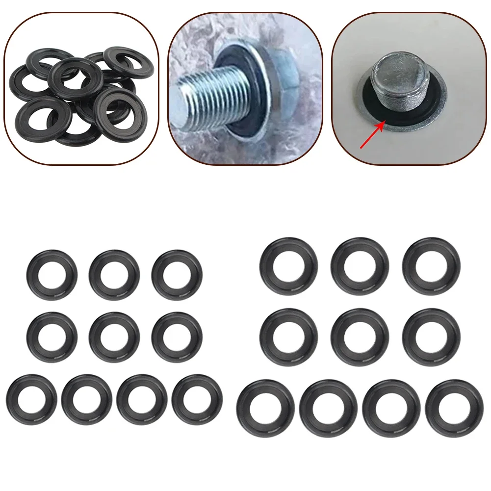 

10Pcs Car Sealing Oil Drains Plug Gasket Washers Replacement M 12/Rubber Engine Oil Drain Plug Gaskets Auto Accessories