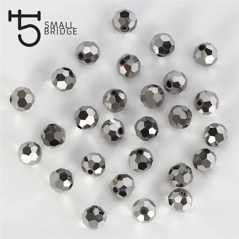 4 6 8mm Austria Faceted Round Ball Beads For Jewelry Making Accessories Perle Loose Glass Crystal Spacer Beads Wholesale Z110