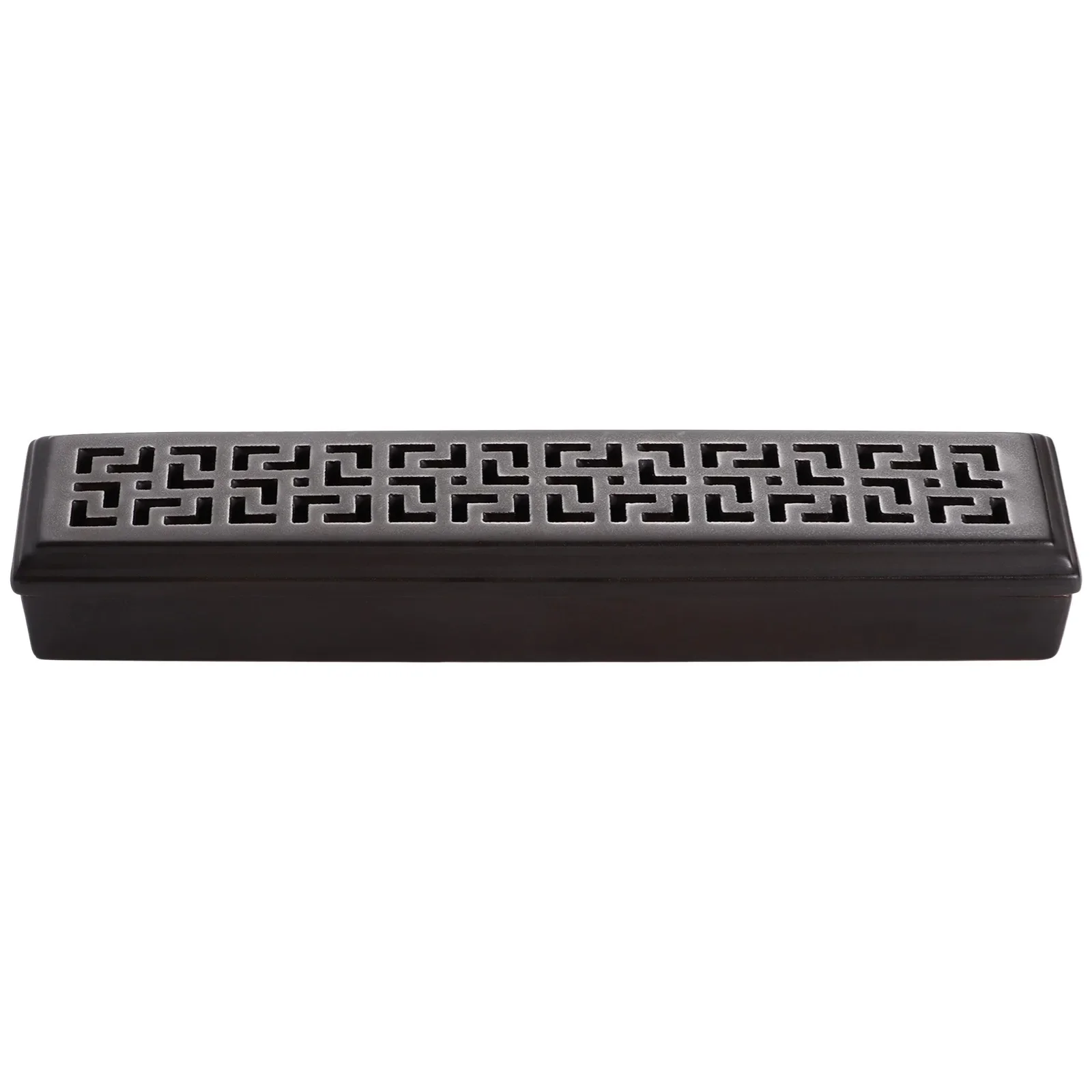 Ceramic Incense Stick Holder Chinese Incense Burner Rectangular Incense Holder Coffin Style Hollow Agarbatti Holder Ash Catcher