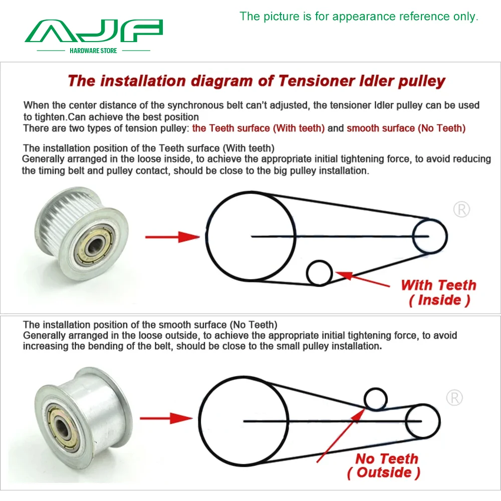 HTD 3M Idler Timing Pulley 30T 32T 35T 36Teeth Bore 3-15mm Belt Width 6/10/15mm Tensioning Idler 3M Bearing Synchronous Wheels