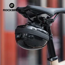 ROCKBROS Waterproof Bicycle Saddle Bag Mini Cycling Seat Tail Rear Reflective Shockproof Saddle Bag Hard Shell Pouch Accessory