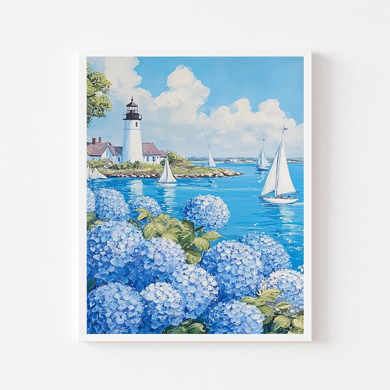 Nantucket شاطئ البحر المراكب الشراعية الكوبية الملصقات والمطبوعات قماش الطباعة جدار صورة فنية لغرفة المعيشة ديكور المنزل